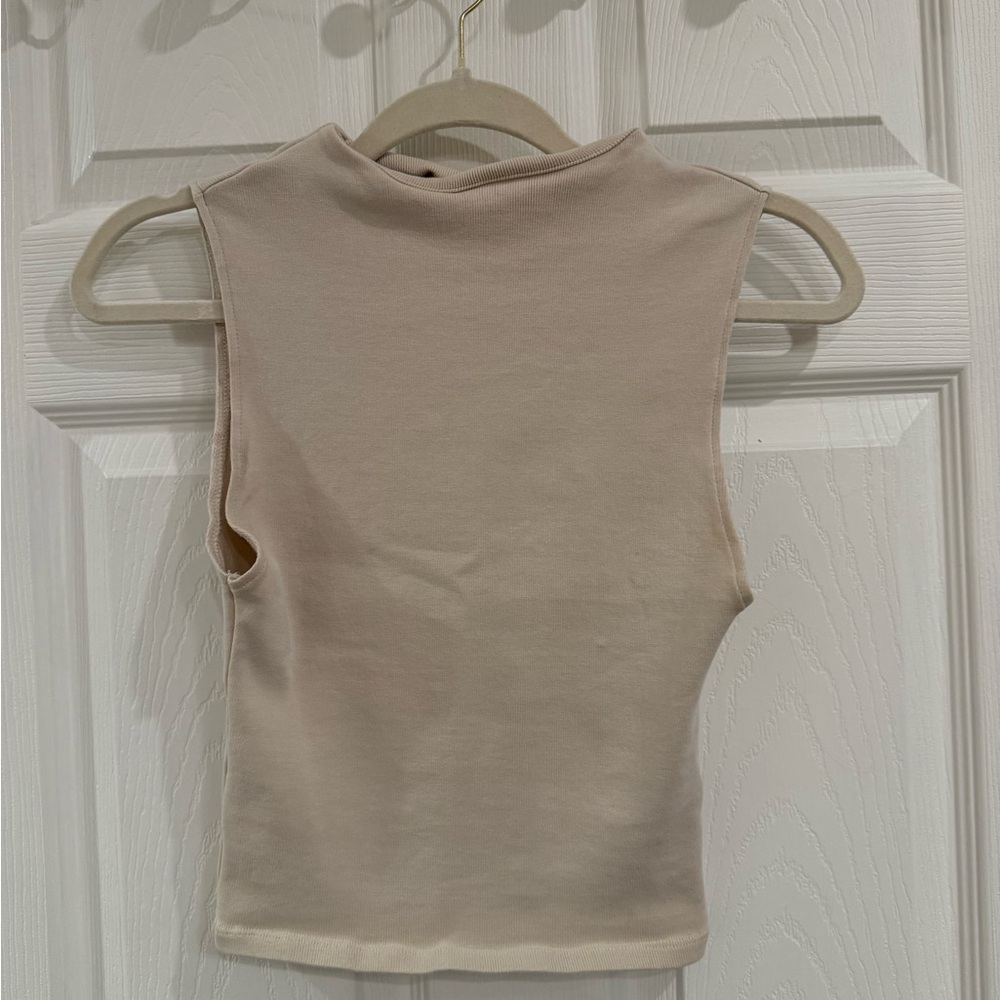 Zara Cream Sleeveless Tank Top